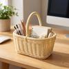 Mini Basket with Handle Compact Woven Plastic Sturdy for Home Decor