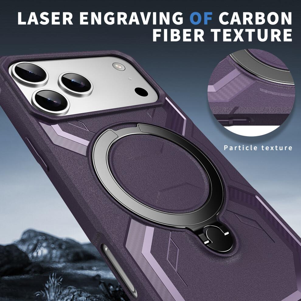 (Dark Purple) For iPhone 17 Pro Max Case Compatible with MagSafe Kickstand TPU+PC Phone Cover