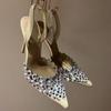 Rhinestone Decoration Multi-colored Hollow Stiletto Glitter Crystal Sandals Pointed Sandals Wedding Luxury High Heel Women Shoes