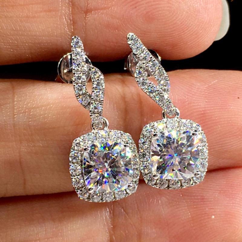 

Exquisite Full Diamond Zircon Square Earrings - Versatile Street Style for Women