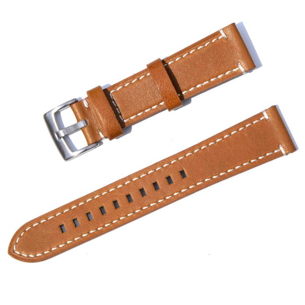 Men Simple Leather Bracelet Solid Color Replacement Watchband Strap