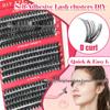 DIY Single Cluster False Eyelashes Set - 60D/80D Self-Grafting Lashes with Large Capacity