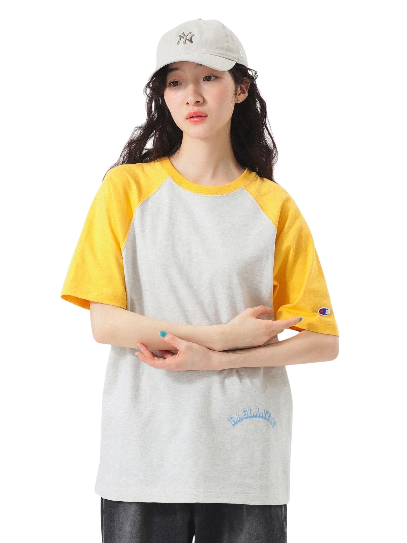 

Beams Boy TEE Champion Print Raglan Size S S/S [Special Order] T-Shirt, Women s, Gray, серый