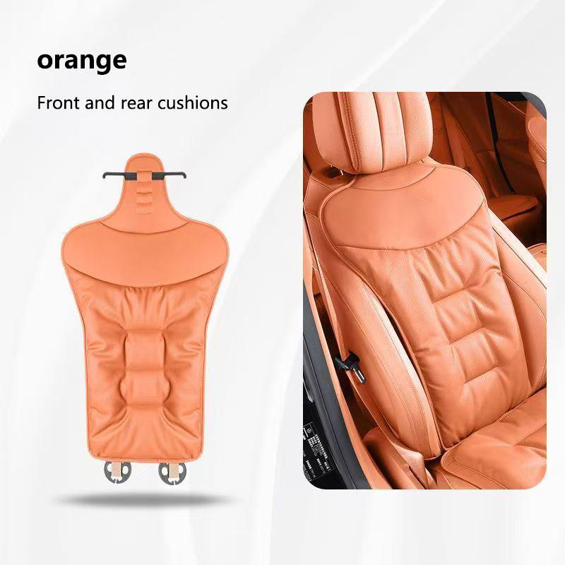 For Tesla Car Cushion Seat Cushion Backrest Single Piece Nappa Leather Breathable Velvet Four Season Universal Auto Interior