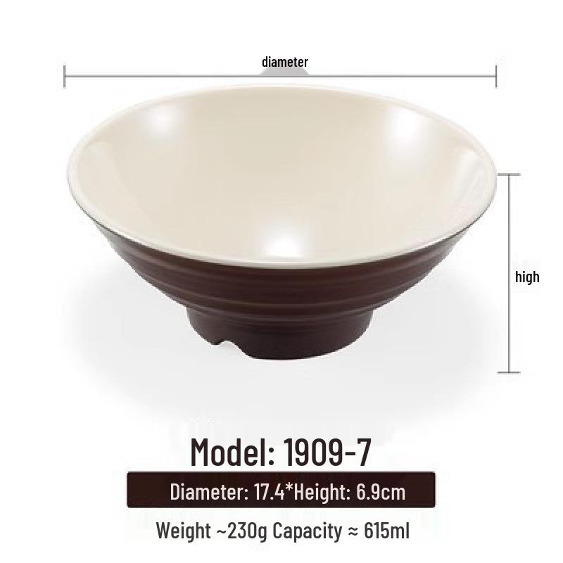 Melamine White Noodle Bowl, Imitation Porcelain, Large Plastic Soup/Rice Bowl for Commercial Use.