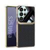 Luxury PU Leather Hard PC Electroplated Frame Phone Cover for Samsung Galaxy S25 S24 S23 Ultra Case Camera Protection