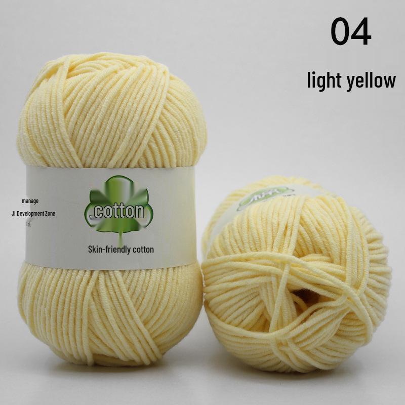 Combed 5-Ply Milk Cotton Yarn for DIY Knitting & Crochet - Medium-Thick Scarf & Blanket Material Pack