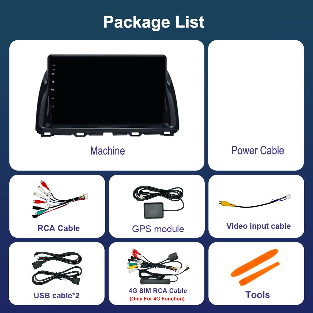 Car Radio Multimedia Player for Mazda CX5 CX-5 CX 5 2011 - 2016 Android 14 DSP Stereo GPS Navigation 4G WiFi Bluetooth Head Unit