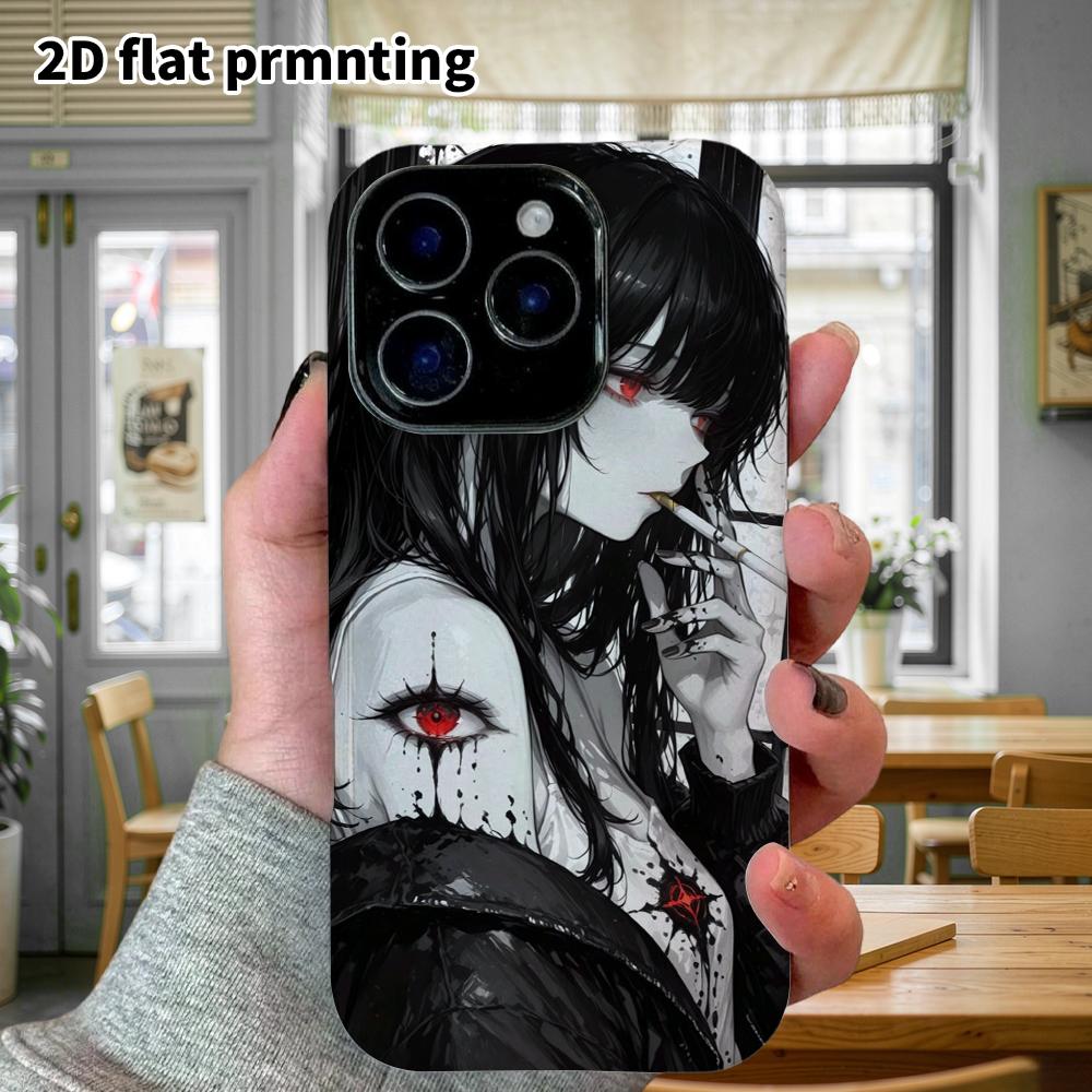 Phone Case: 2D flat, fits iPhone 18 17 16 15 14 13 12Pro protective case, demon eye tattoo, perfect Christmas and Halloween holiday gift