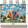 Colorful Pencil & Book Backdrop, Art Classroom Photography Background