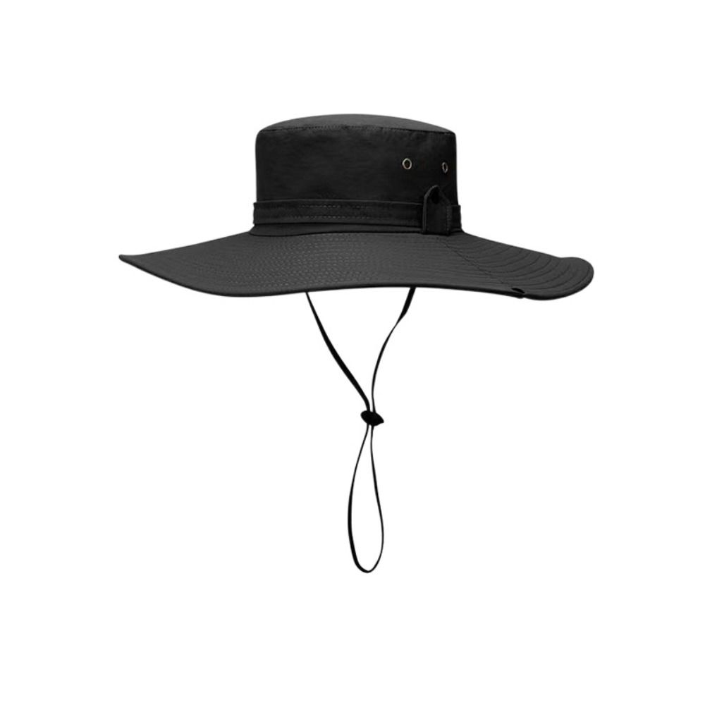 

Летняя териленовая панама с большими полями, дышащая, анти-УФ-защитная панама, шляпы для рыбалки на открытом воздухе, для мужчин чёрный