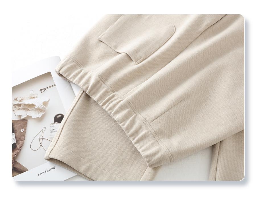 Women's Dark Cashmere Wide-Leg Pants 2024 - Elastic, Loose-Fit, Autumn/Winter Long Trousers