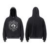 Sweat à capuche imprimé Ange Saint Michel Hommes Femmes Streetwear Américain Sweat-shirt à enfiler délavé Coupe décontractée ample