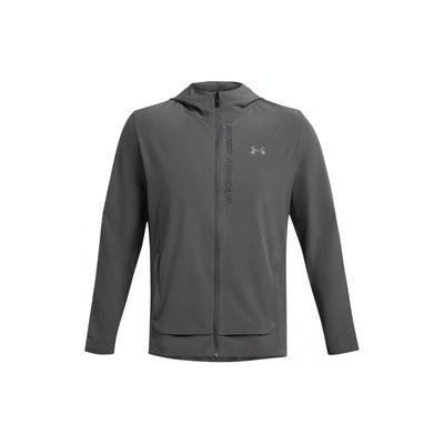 Outrun The Storm Logo Print Atmungsaktive Kapuzenjacke Herren Jacken Dunkelgrau 1376794-025