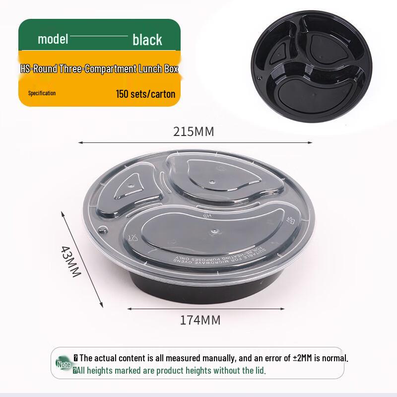 Disposable Multi-Compartment Food Containers with Lids