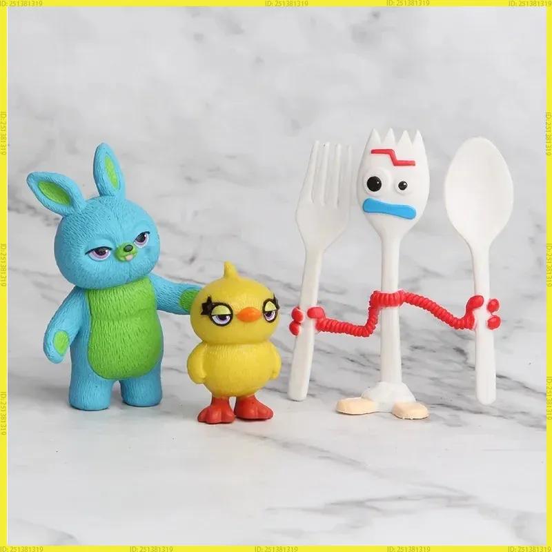 Pixar 7Pcs Toy Story 4 Action Figures Woody Jessie Buzz Lightyear Forky Pig Bear Figurine Model Doll Kids Christmas Gift