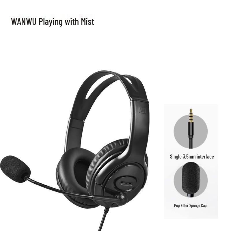 USB Noise-Cancelling Over-Ear Headset with Microphone for Telemarketing & Customer Service