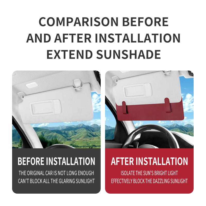 Car Sun Visor Extender Can Store Sundries Sun Blocker Car Window Glasses And Card Storage Blocker Universal For Auto Accessories