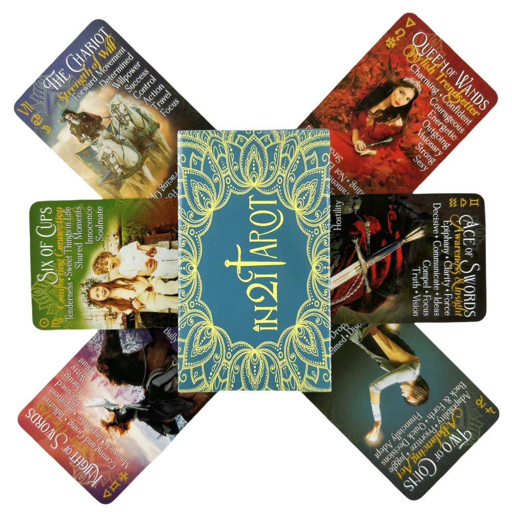 Nuove Carte dei Tarocchi iN2I con Parole Chiave Mazzo Oracolo Per Principianti Studio Mazzo di Tarocchi con Significato sulle Carte