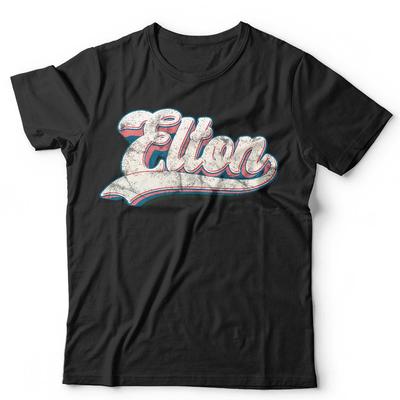 Elton John Tshirt Unisex Retro Logo Vintage Rocketman Music Concert Shirt