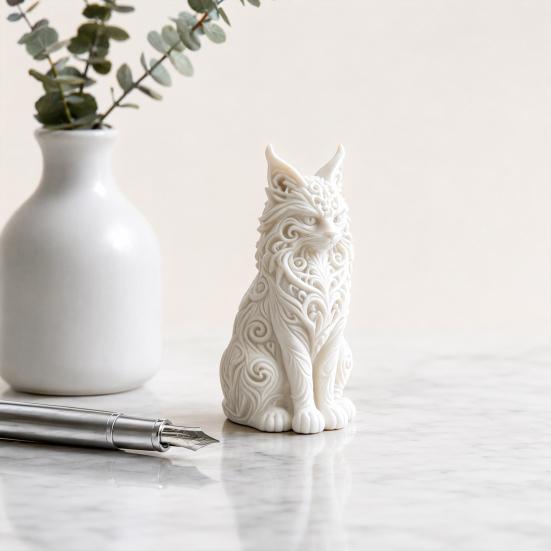 Vitrine Kattenbeeldje 3D Geprint Maine Ornamenten voor Tafeldecoratie