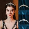 Strass Kristall Tiara Silver Bröllopshuvudbonad Vintage Födelsedag Bröllopskrona Klänning Fest