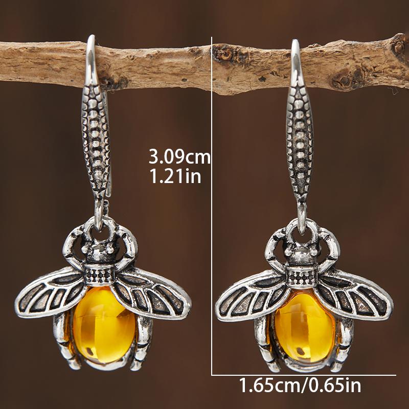 Vintage Exquisite Bohemian Firefly Style Pendant Earrings Women's Fashion Personalized Creative Zircon Gift Accessories