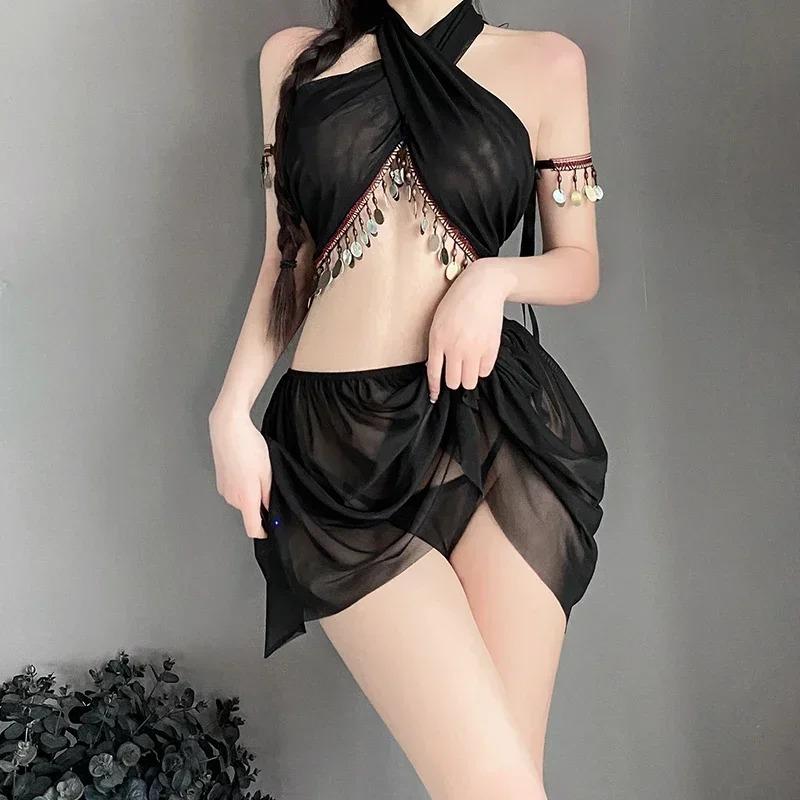 Ladies' Sexy Lingerie Bed Flirting Sexy Hot Exotic Style Hollow Out No Take Off Midnight Temptation Uniform Set