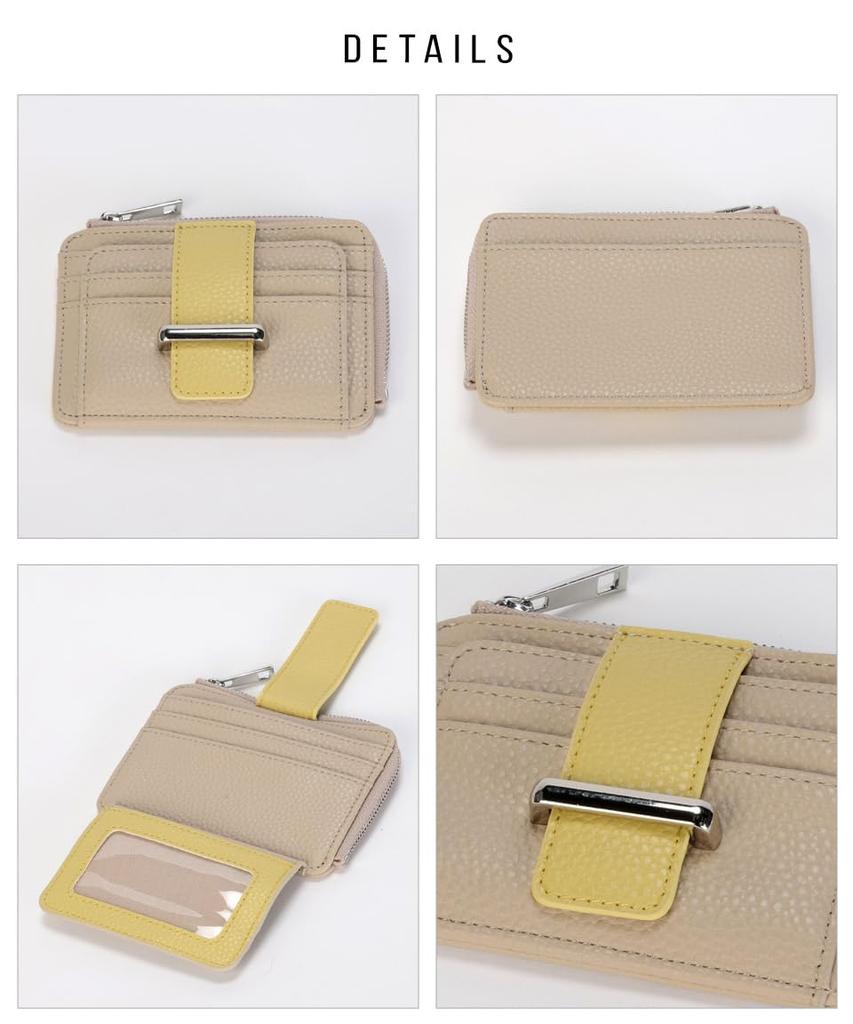 Altro Rose Black Fragment Case with Coin Purse, IC Card Case, Bifold, Women's, Bill Holder, Synthetic Leather, Simple, Pass Case, Elegant, Cute,