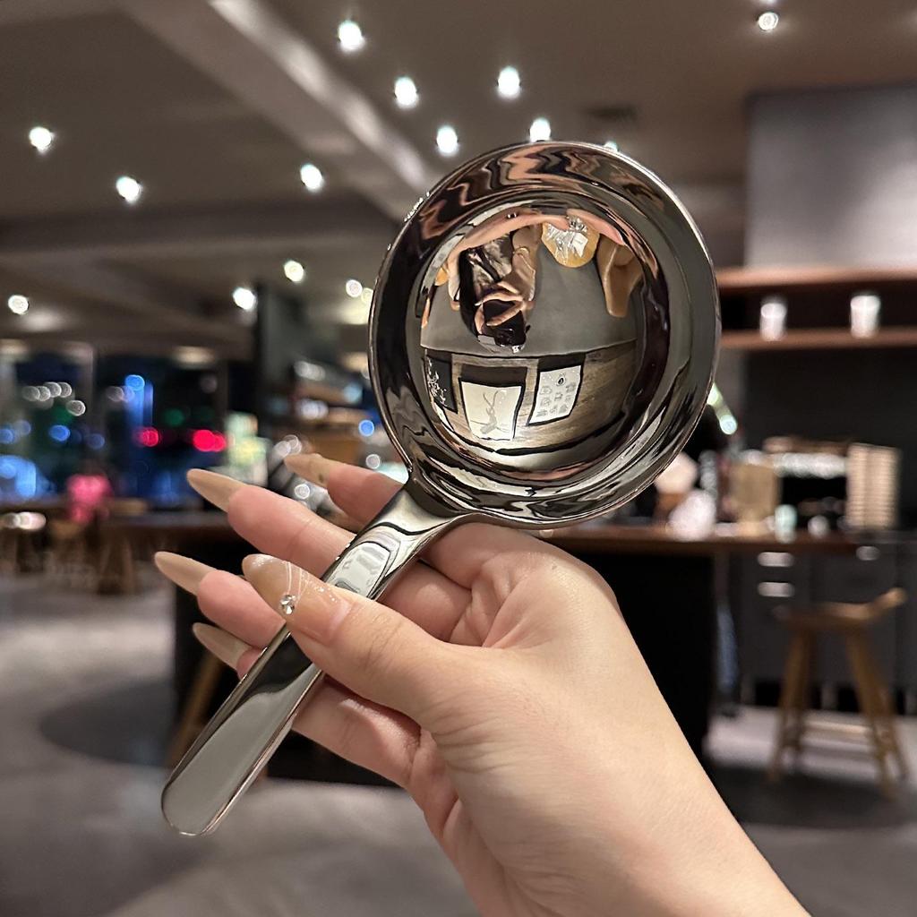 Stainless Steel Big Round Spoon Deep Big Head Spoon Household Soup Spoon 316 Stainless Steel Spiral Noodle Spoon