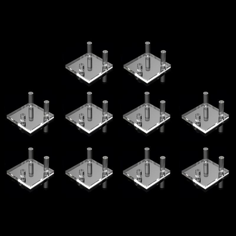10pcs Clear Acrylic Display Stands Clear Mineral Holders Square Display Easel Stands for Photo Coral Rock Mineral Collectibles