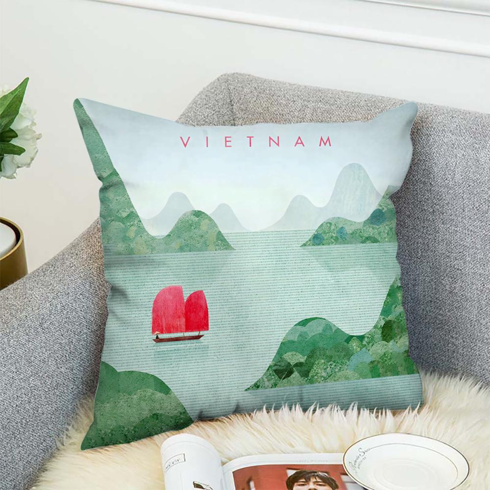 H-Henry Art Pillow Case For Car Sofa Decorative Home Double-sided Print Plush Square Throw Pillow Cushion Cover