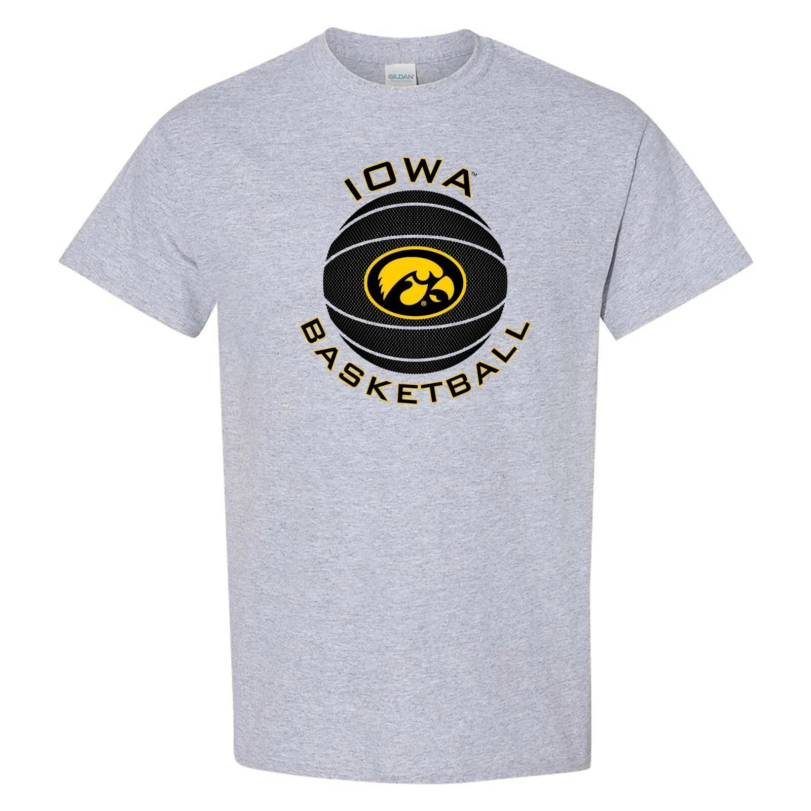 Iowa Hawkeyes Basketball Circle Logo T-Shirt -Sport Grey S