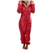 Women's Hooded Pajama with Zipper - Warm Plush Sleepwear