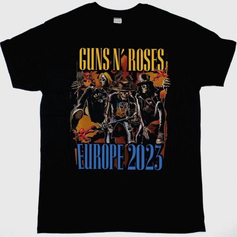 GUNS N ROSES EUROPE 2023 TOUR NEW BLACK TSHIRT Unisex T-Shirt S
