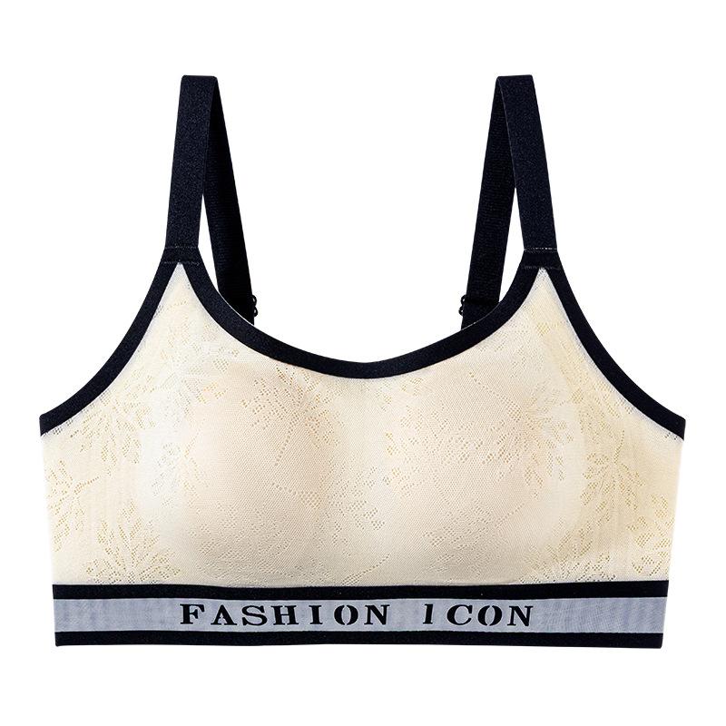 New alphabet sports pull-up underwear running shock-proof bra slim mid-waist plus size bra M