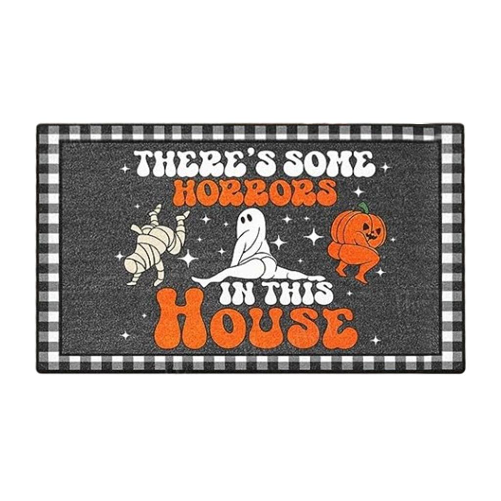 Scary Funny Doormat For Halloween Non-slip Dust-proof Footpad For Home Kitchen Bedroom