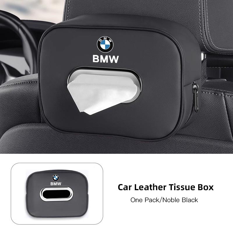Car Tissue Box Holder Leather Car Armrest Napkin Case Sun Visor Backseat Bag For BMW F30 F10 X1 X2 X3 X4 E28 E90 F20 GT i4 M3 M5 NH8