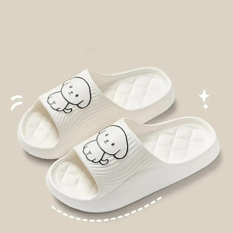 Fashion Cute Couple Pillow Slippers Female Summer Wear 2024 New Bathroom Bath Non-slip Indoor Home Eva Thick Bottom Sandals