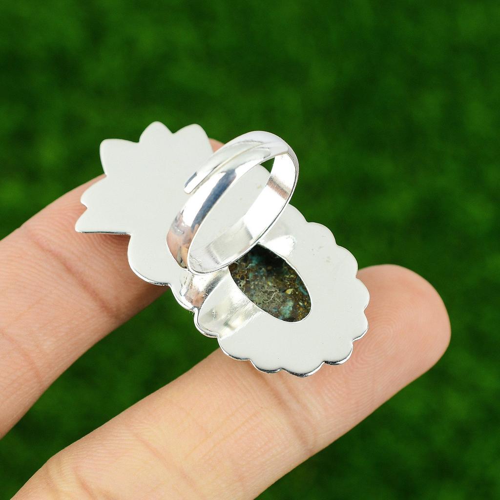925 Silver Oval Shattuckite Stone Ethnic Birthday Statement Unique Ring Jewelry
