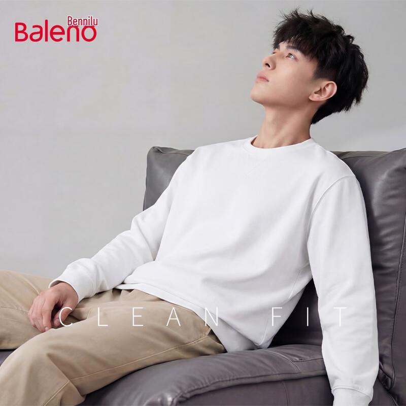 

Baleno Men s Long-Sleeve Pure Cotton Round Neck T-Shirt 2XL