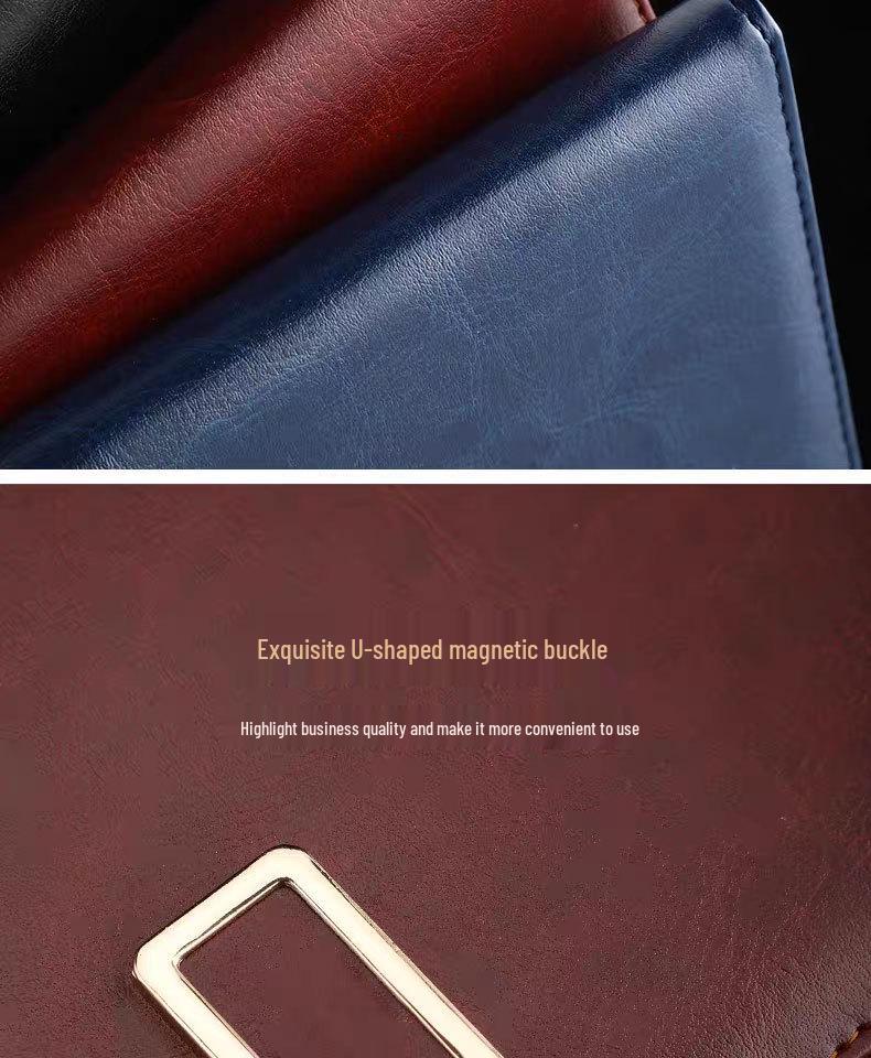Premium A5 Faux Leather Business Notebook with Custom Logo for Office Meetings