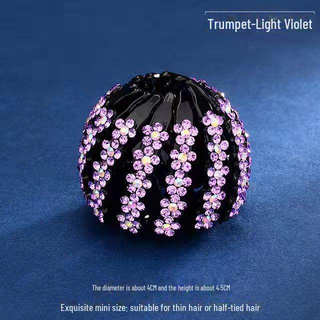 "Elegant Rhinestone Hair Clip & Ponytail Holder - Bird's Nest Design"