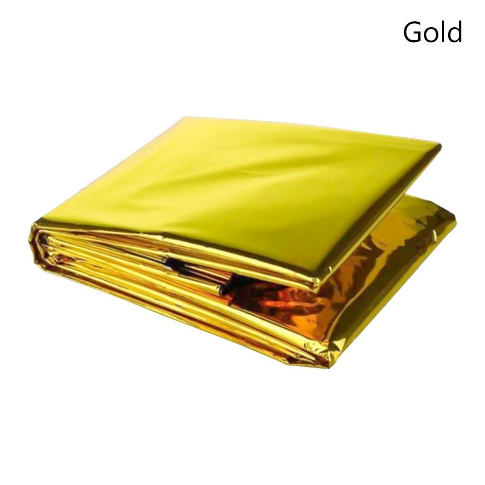

Водонепроницаемое термофольгированное одеяло Ветрозащитное светоотражающее космическое одеяло Одеяло для оказания первой помощи Пеший туризм золотой