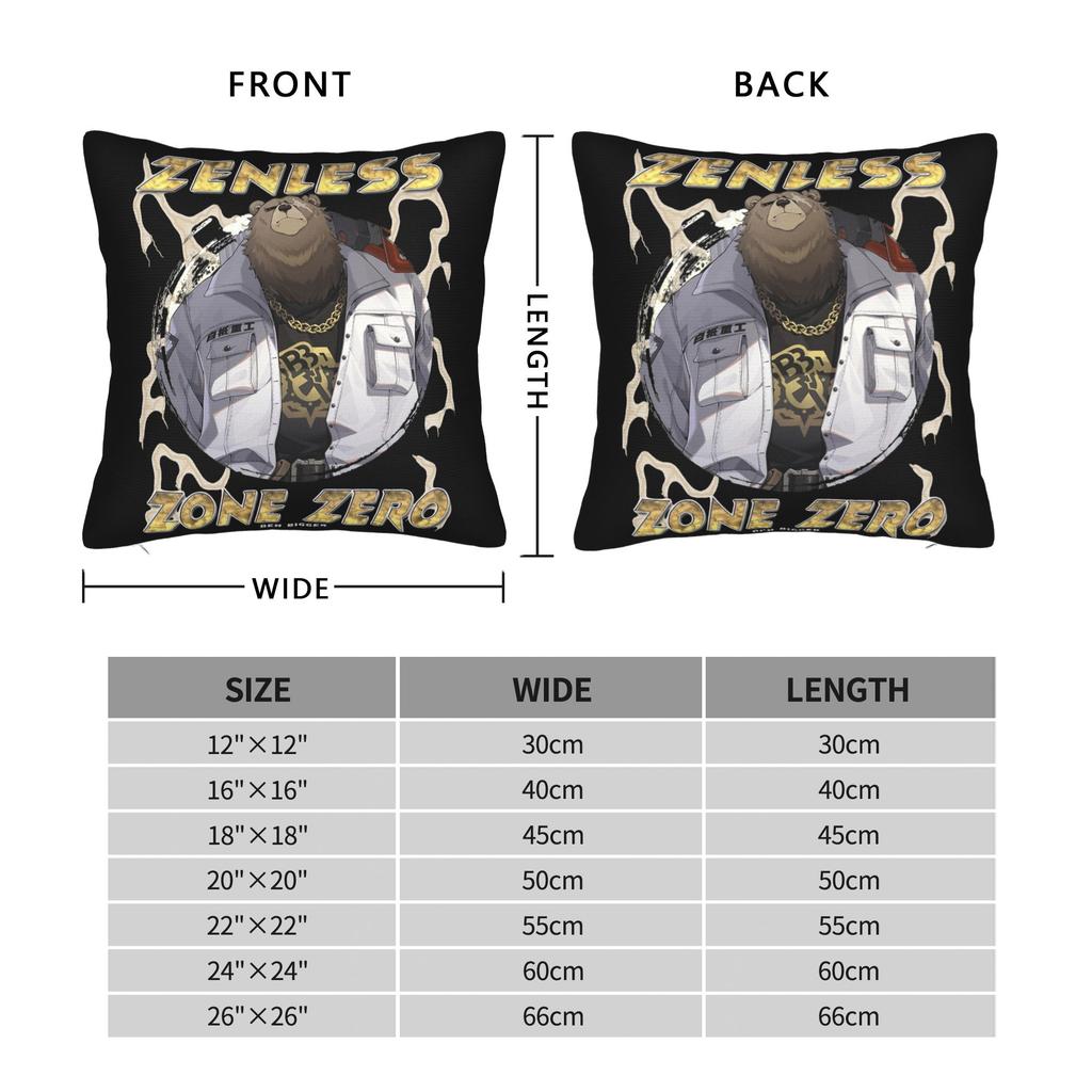 Zenless Zone Zero Ben Bigger Pillowcase Double-Sided Printing Polyester Cushion Cover Decorative Pillow Case Cover Home Zipper