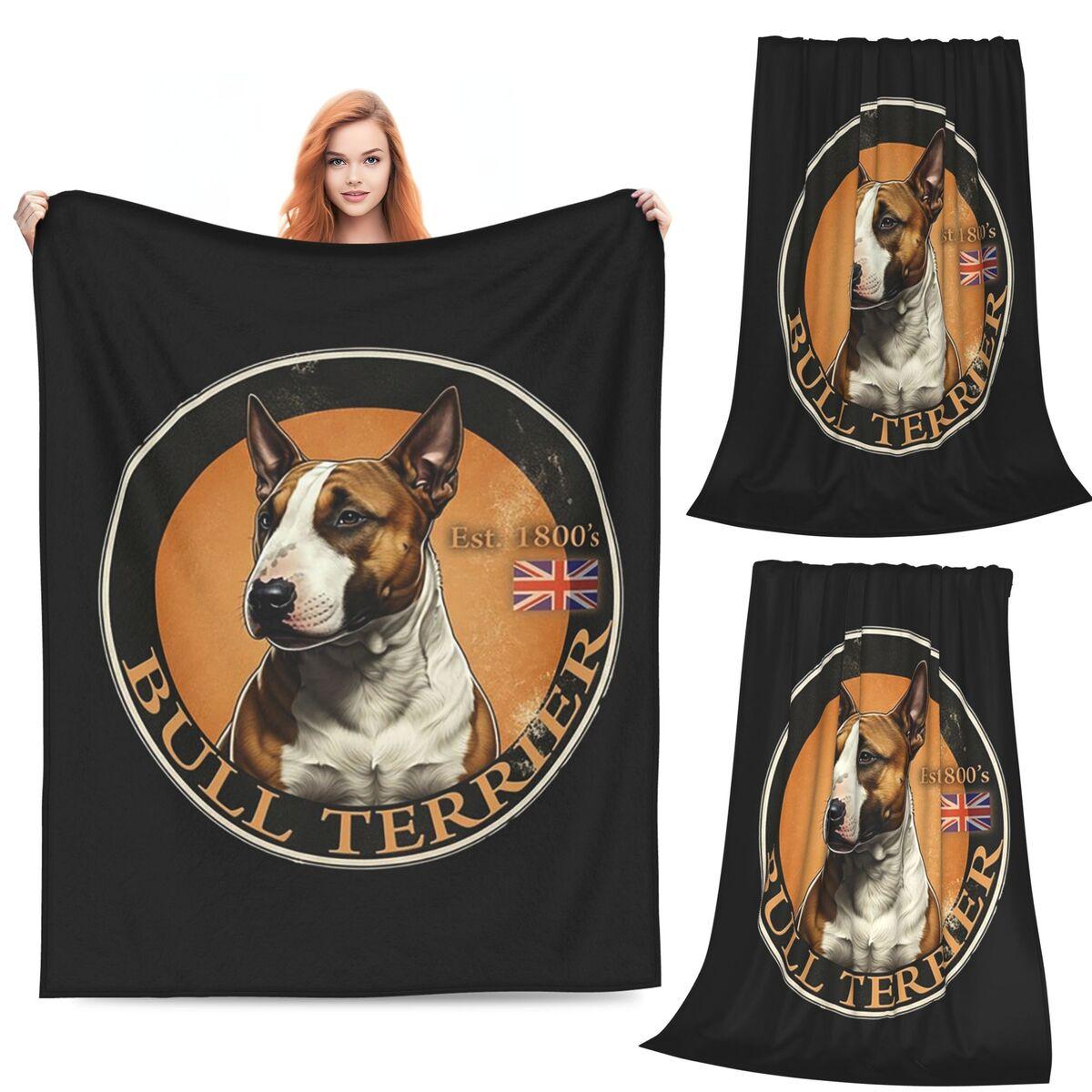 Glasgow Bull Terrier Club Blankets Soft Warm Flannel Throw Blanket Cover for Bed Living room Picnic Travel Home Sofa Size: 75*100cm, Weight: 230 GSM