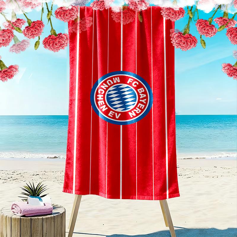 Asciugamano da Spiaggia con Stampa FC Bayern Monaco, Asciugamano Grande Morbido Asciugatura Rapida per Spiaggia Campeggio Nuoto