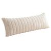 Practical Long Backrest Pillow Cover 53.9 X 20.1 In Ribbed Fabric Reversible Pillowcase for Sofa Bed Rest Area
