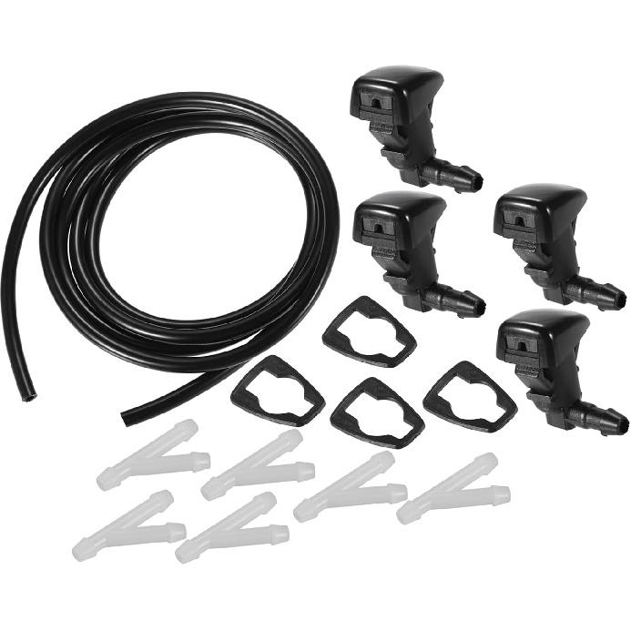 

Windshield Washer Nozzle for Toyota Tacoma Durable No.8538104030 Windscreen Washer Nozzle Black Front with Hose and Connectors 1 Set Item Replacement
