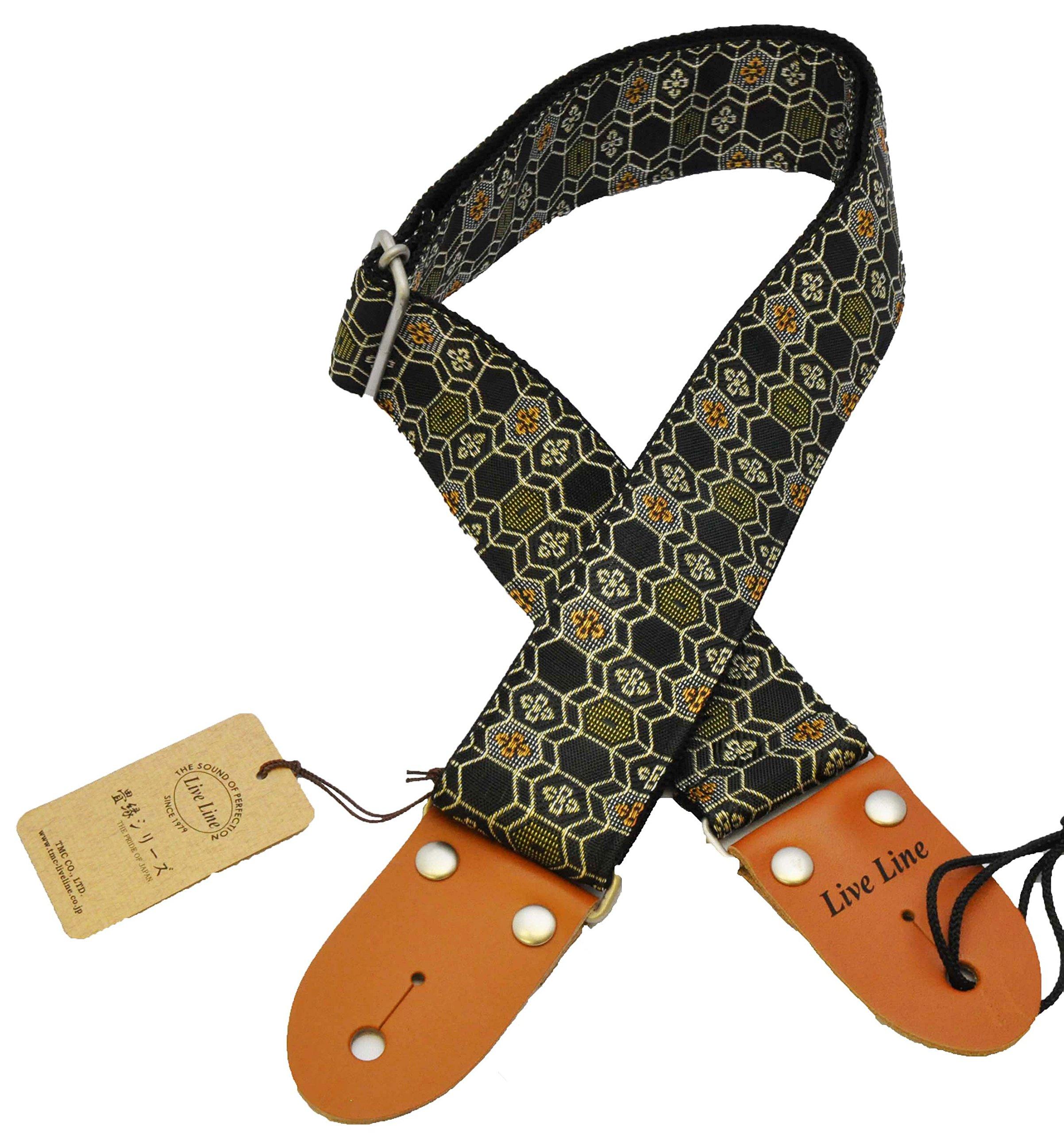 

LIVE LINE LIVE LINE Tatami Rim Series Ohka Guitar Strap LST28MY5 Miyoshino/Black